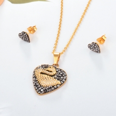 Stainless Steel Jewelry Set with Copper Charms STAO-3488