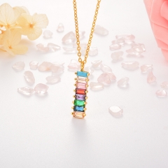 Stainless Steel Necklace with Copper Charms NS-0680B