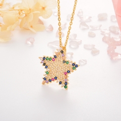 Stainless Steel Necklace with Copper Charms NS-0682B