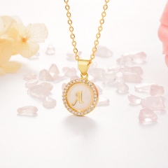 Stainless Steel Necklace with Copper Charms NS-0664