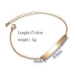 Personalised Shiny Vertical Bar Necklace Custom Message Bar Pendant Stainless Steel Simple Necklace custom001