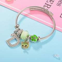 Stainless Steel Bracelet With Alloy Charms BS-1800