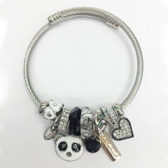 Stainless Steel Bracelet With Alloy Charms BS-1800K