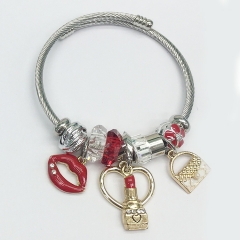 Stainless Steel Bracelet With Alloy Charms BS-1800C