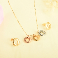 Stainless Steel Necklace Bracelet Earring Jewelry Set  XXXS-0046