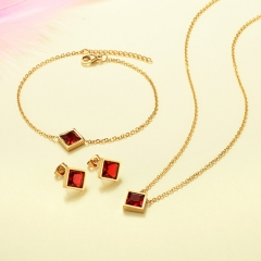Stainless Steel Necklace Bracelet Earring Jewelry Set  XXXS-0051B