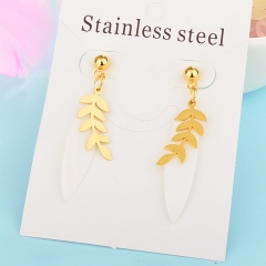 Fashion temperament long pendant earring shell stainless steel earrings women XXXE-0095