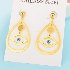 Personality Lucky Eyes Fashion Punk Stainless Steel Earrings XXXE-0066