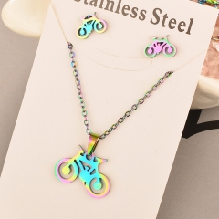 Stainless Steel Cheap Tornasol Color Jewelry set Necklace  XXXS-0161