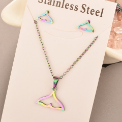 Stainless Steel Cheap Tornasol Color Jewelry set Necklace  XXXS-0172