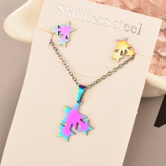 Stainless Steel Cheap Tornasol Color Jewelry set Necklace  XXXS-0183