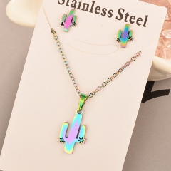 Stainless Steel Cheap Tornasol Color Jewelry set Necklace  XXXS-0170