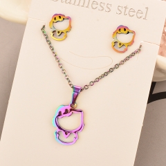 Stainless Steel Cheap Tornasol Color Jewelry set Necklace  XXXS-0169