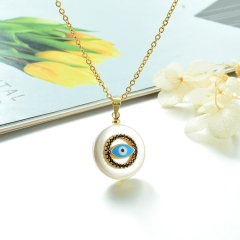 Stainless Steel Chain and Brass Pendant Necklace TTTN-0172