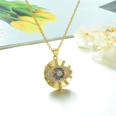 Stainless Steel Chain and Brass Pendant Necklace  TTTN-0184B