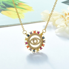Stainless Steel Chain and Brass Pendant Necklace TTTN-0150