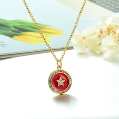 Stainless Steel Chain and Brass Pendant Necklace TTTN-0161