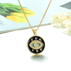 Stainless Steel Chain and Brass Pendant Necklace TTTN-0188A
