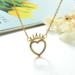 Stainless Steel Chain and Brass Pendant Necklace TTTN-0196