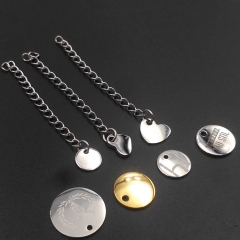 Custom make stainless steel logo disc for necklace
