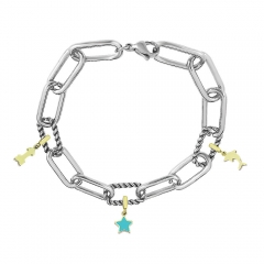 Stainless Steel Me Link Bracelet with Small Charms ML075
