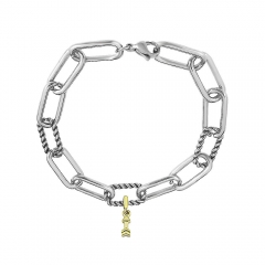 Stainless Steel Me Link Bracelet with Small Charms ML166