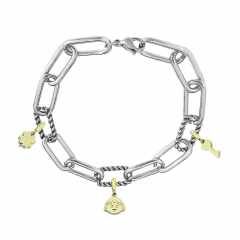 Stainless Steel Me Link Bracelet with Small Charms ML097