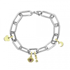 Stainless Steel Me Link Bracelet with Small Charms ML144