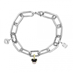 Stainless Steel Me Link Bracelet with Small Charms ML113