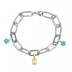 Stainless Steel Me Link Bracelet with Small Charms ML107