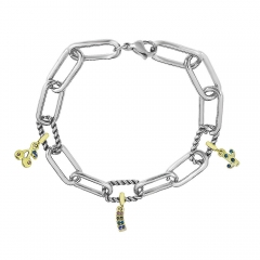 Stainless Steel Me Link Bracelet with Small Charms ML105