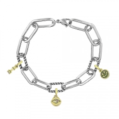 Stainless Steel Me Link Bracelet with Small Charms ML100