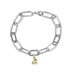Stainless Steel Me Link Bracelet with Small Charms ML173
