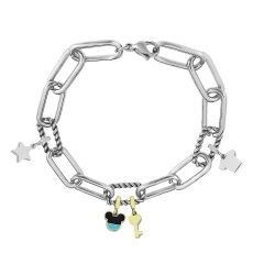 Stainless Steel Me Link Bracelet with Small Charms ML139