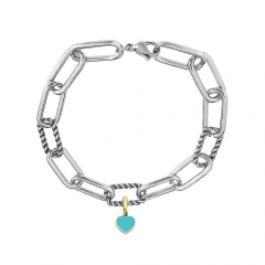 Stainless Steel Me Link Bracelet with Small Charms ML177