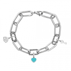 Stainless Steel Me Link Bracelet with Small Charms ML029