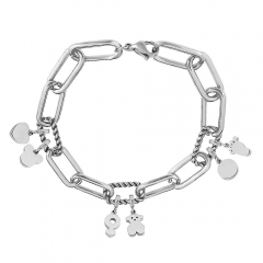 Stainless Steel Me Link Bracelet with Small Charms ML136