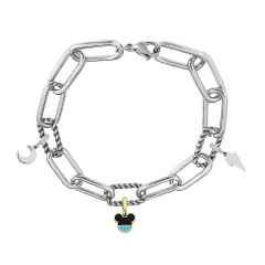 Stainless Steel Me Link Bracelet with Small Charms ML114