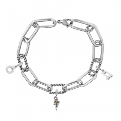Stainless Steel Me Link Bracelet with Small Charms ML044