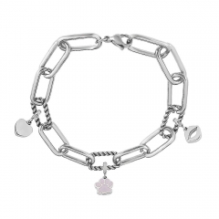 Stainless Steel Me Link Bracelet with Small Charms ML025