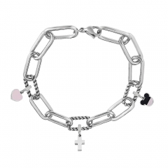 Stainless Steel Me Link Bracelet with Small Charms ML038