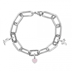 Stainless Steel Me Link Bracelet with Small Charms ML031