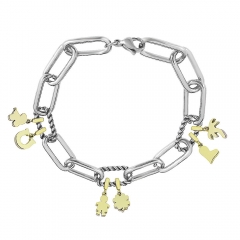 Stainless Steel Me Link Bracelet with Small Charms ML128