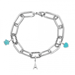 Stainless Steel Me Link Bracelet with Small Charms ML037