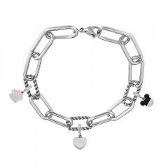 Stainless Steel Me Link Bracelet with Small Charms ML045