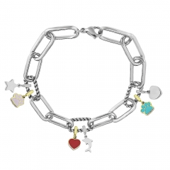 Stainless Steel Me Link Bracelet with Small Charms ML126