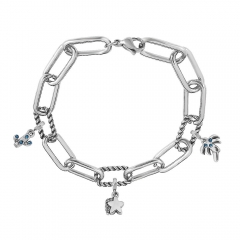 Stainless Steel Me Link Bracelet with Small Charms ML012