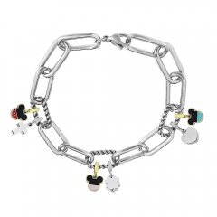 Stainless Steel Me Link Bracelet with Small Charms ML118