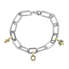 Stainless Steel Me Link Bracelet with Small Charms ML101