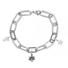 Stainless Steel Me Link Bracelet with Small Charms ML060